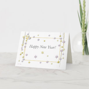 Tarjeta Festiva Feliz Año Nuevo White