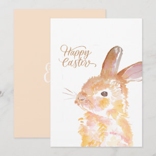 Tarjeta Festiva Feliz año pasado acuático lindo conejito