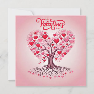 Tarjeta Festiva Feliz árbol de amor de San Valentín