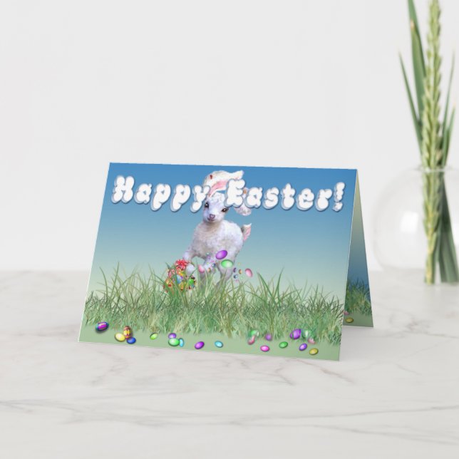 Tarjeta Festiva Feliz Bebé de Pascua (Anverso)