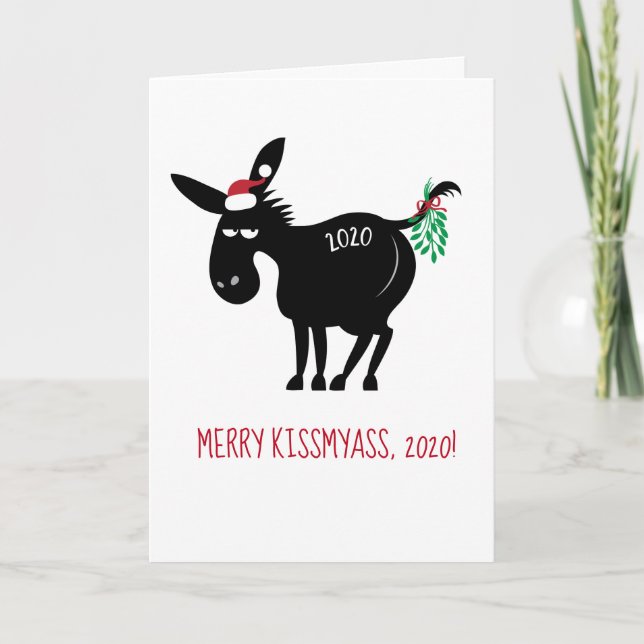 Tarjeta Festiva Feliz besoMiAss 2020 a 2021 Año del x (Anverso)