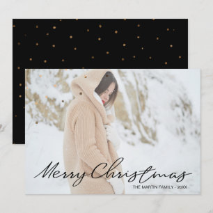 Tarjeta Festiva Feliz Bonito navideño Añadir foto y nombre