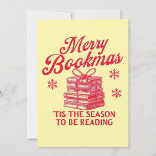 Tarjeta Festiva Feliz Bookmas, es la temporada para leer 
