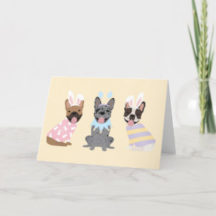 Tarjeta Festiva Feliz Bulldog francés de Pascua
