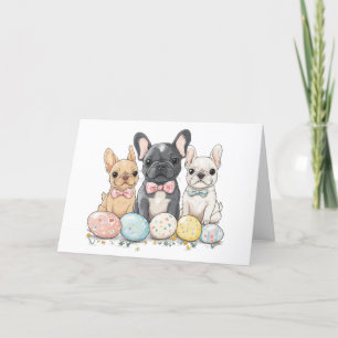Tarjeta Festiva Feliz Bulldog francés de Pascua