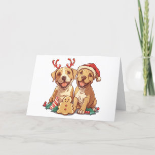 Tarjeta Festiva Feliz Bulldog navideño