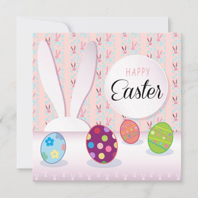 Tarjeta Festiva Feliz Cacería de Pascua de Semana Santa (Anverso)