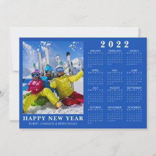 Tarjeta Festiva FELIZ Calendario de AÑO NUEVO 2022 Foto de su colo