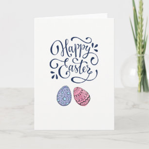 Tarjeta Festiva Feliz caligrafía moderna de Pascua