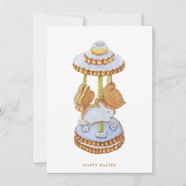Tarjeta Festiva Feliz Carrusel de la Cocina de Pan de Pascua
