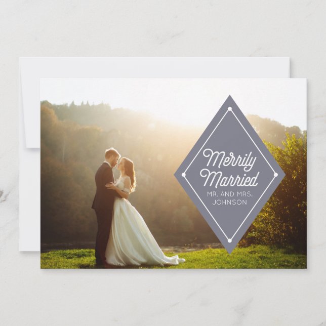 Tarjeta Festiva Feliz casado casando la foto del día de fiesta de (Anverso)