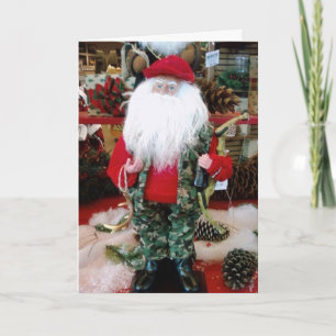 TARJETA FESTIVA "FELIZ CAZANDO A SANTA"