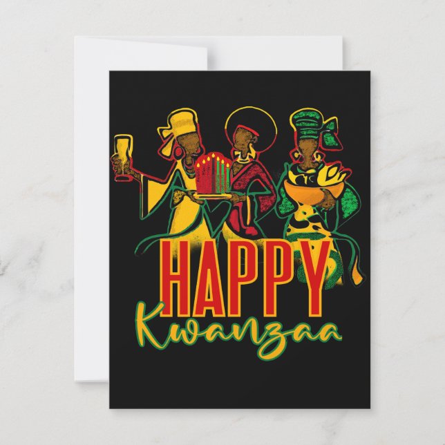 Tarjeta Festiva Feliz celebración de Kwanzaa (Anverso)