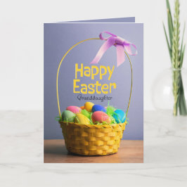 Tarjeta Festiva Feliz Cesta de Huevos de Granja de Pascua