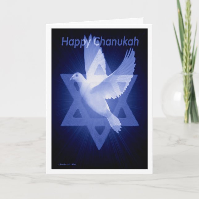 Tarjeta Festiva Feliz Chanukah (Anverso)