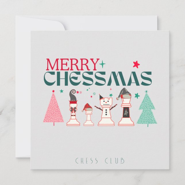 Tarjeta Festiva Feliz chessmas personalizado (Anverso)