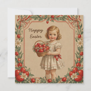 Tarjeta Festiva Feliz chica de Pascua