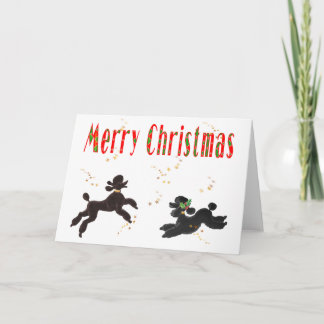 Tarjeta Festiva Feliz Chocolate navideño y fideos negros en juego