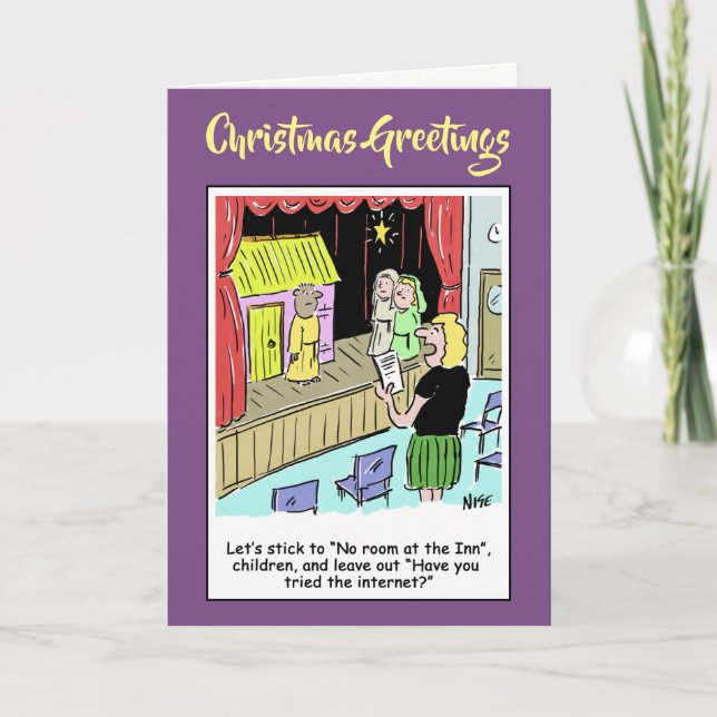 Tarjeta Festiva Feliz Christm Teacher Navidades Nativity Play (Anverso)