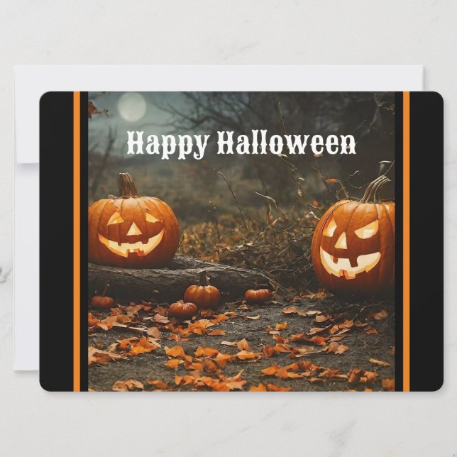 Tarjeta Festiva Feliz Colección nocturna de Halloween (Anverso)