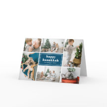 Feliz Collage de fotos de tipografía de Hanukkah a