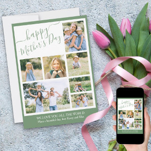 Tarjeta Festiva Feliz Collage de fotos del Día de la Madre
