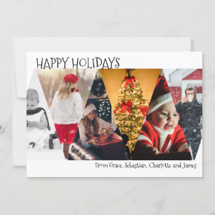 Tarjeta Festiva Feliz Collage de fotos navideño