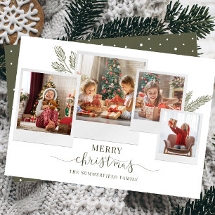 Tarjeta Festiva Feliz Collage de fotos navideño
