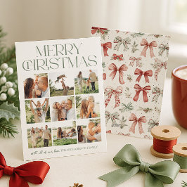 Tarjeta Festiva Feliz Collage de fotos navideño