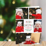 Tarjeta Festiva Feliz Collage de fotos navideño con carta anual<br><div class="desc">Esta bonita y moderna tarjeta navideña Merry cuenta con un elegante diseño de 5 fotos familiares sobre un fondo blanco con tipografía verde y rojo bonito. Esta hermosa tarjeta de vacaciones de fotos para niños muestra el collage de fotos de tu propio hijo alrededor de tu mensaje festivo y el...</div>