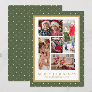 Tarjeta Festiva Feliz Collage de fotos navideño simple moderno