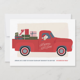 Tarjeta Festiva Feliz Cómo Lidiamos Perro en Camioneta Dibujo Tarj