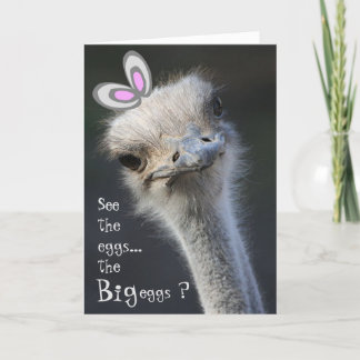 Tarjeta Festiva Feliz Conejo de Ostrich de Pascua