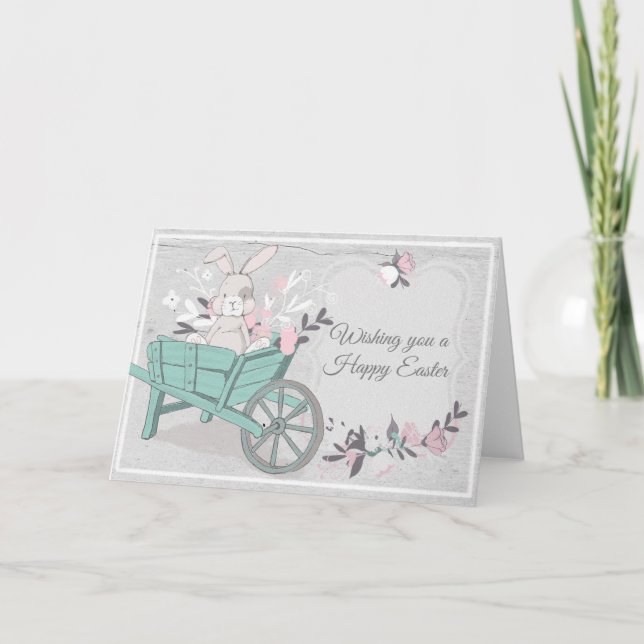Tarjeta Festiva Feliz Conejo de Pascua (Anverso)