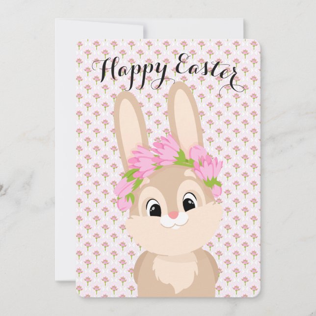 Tarjeta Festiva Feliz Conejo de Pascua (Anverso)