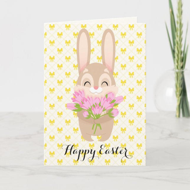 Tarjeta Festiva Feliz Conejo de Pascua (Anverso)