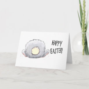 TARJETA FESTIVA FELIZ CONEJO DE PASCUA "TRASERO"