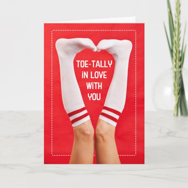 Tarjeta Festiva Felíz Conteo de San Valentín en Socks de amor (Anverso)