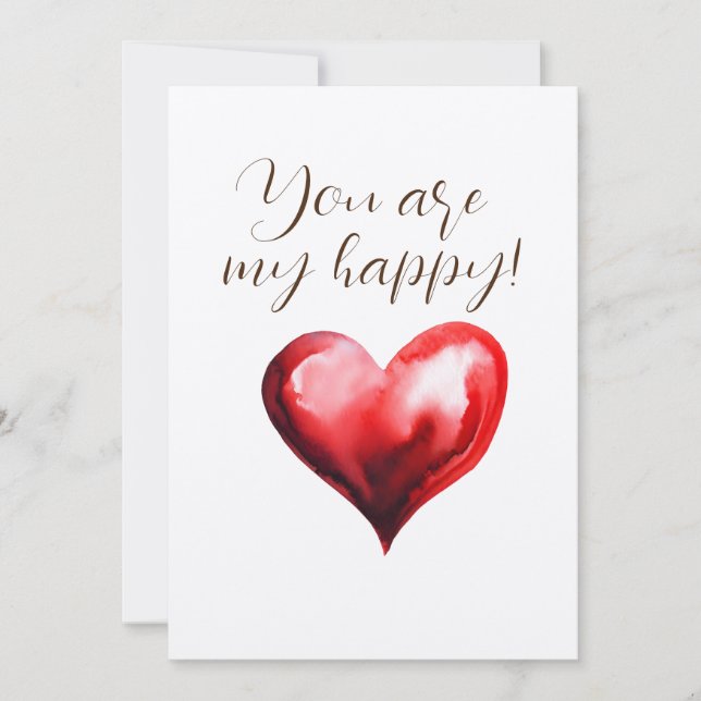 Tarjeta Festiva Feliz Corazón de San Valentín (Anverso)