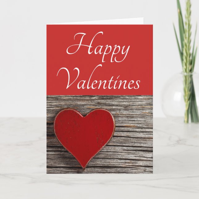 Tarjeta Festiva Feliz Corazón de San Valentín (Anverso)