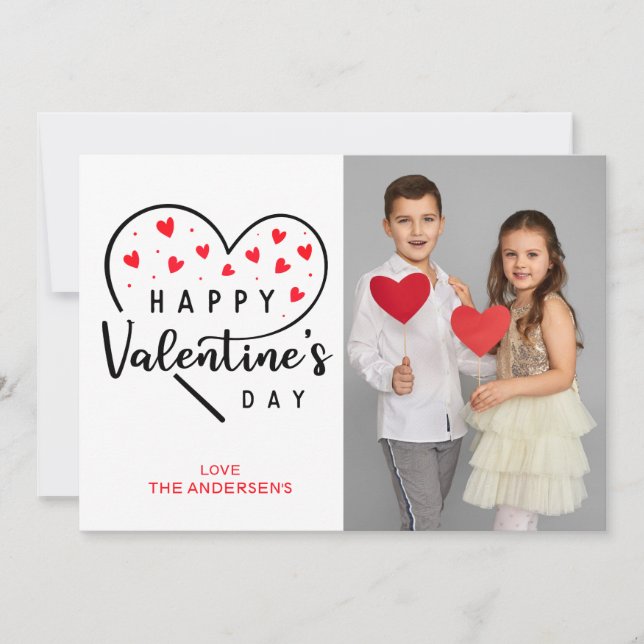 Tarjeta Festiva Feliz corazón de San Valentín (Anverso)