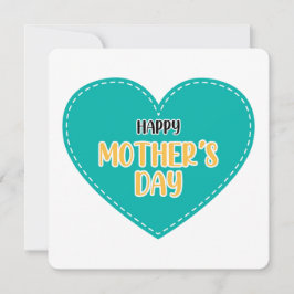 Tarjeta Festiva Feliz corazón del Día de la Madre