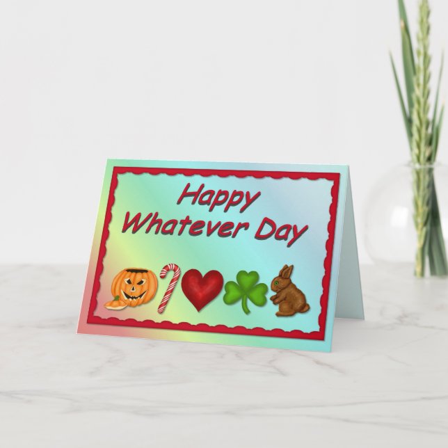 Tarjeta Festiva Feliz cualquier día (Anverso)
