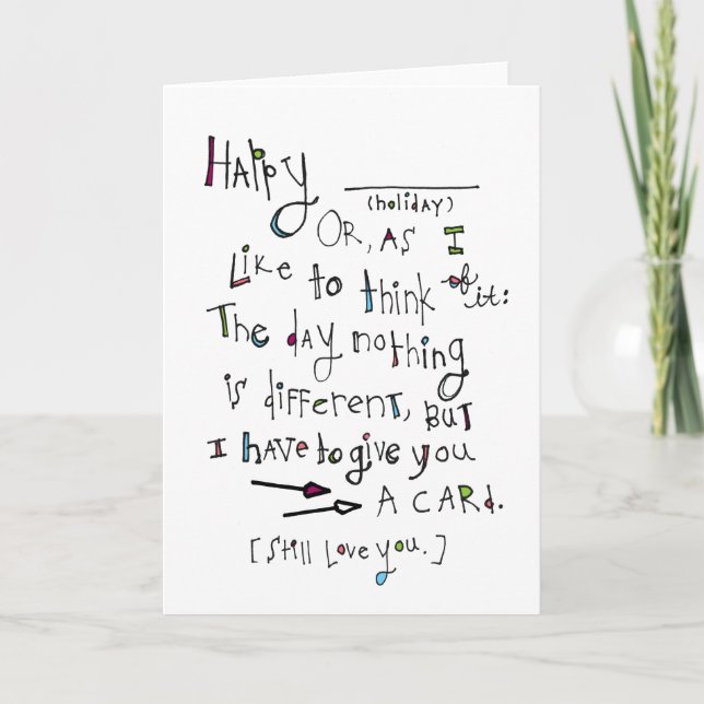 Tarjeta Festiva Feliz (cualquier día de fiesta) (Anverso)