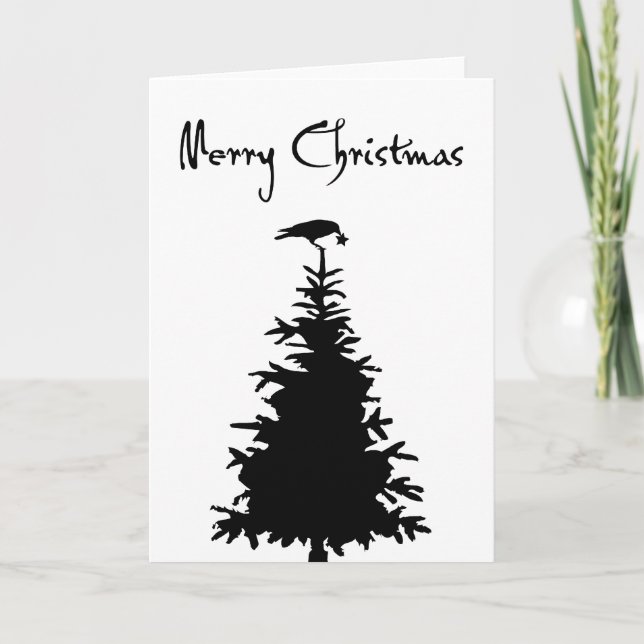 Tarjeta Festiva Feliz cuervo (Anverso)