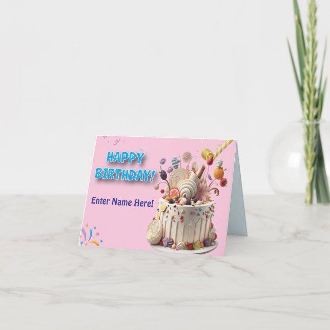 Tarjeta Festiva Feliz cumpleaños (Anverso)