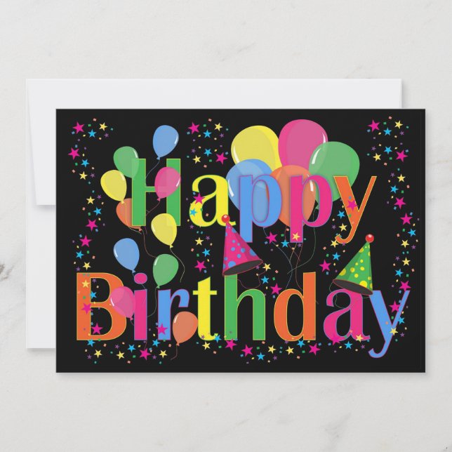 Tarjeta Festiva Feliz cumpleaños (Anverso)