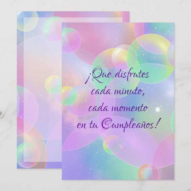 Tarjeta Festiva ¡Feliz cumpleaños! (Anverso / Reverso)