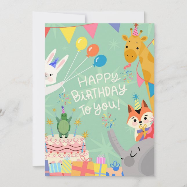 Tarjeta Festiva Feliz cumpleaños (Anverso)