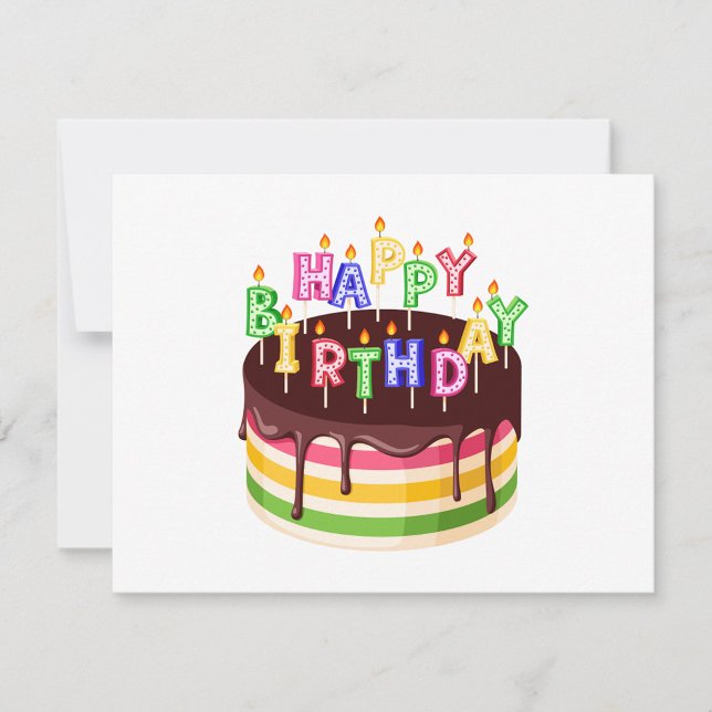 Tarjeta Festiva Feliz cumpleaños (Happy Birthday colorful layered birthday cake!)